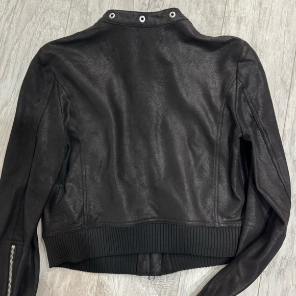 DIESEL BLACK LEATHER JACKET - Picture 6 of 7